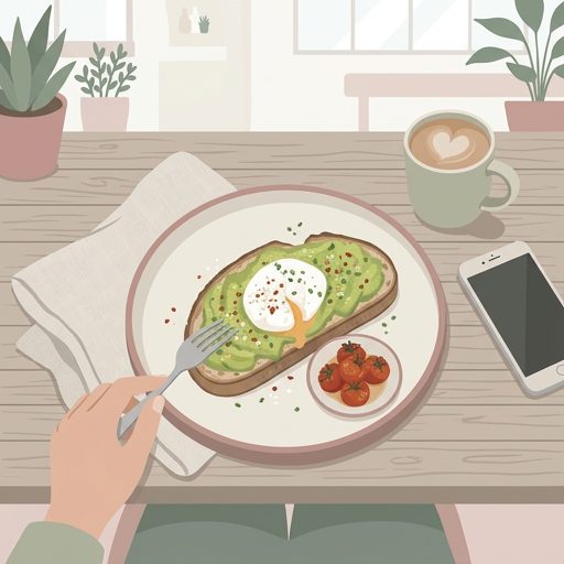 Brunch goals. Avocado toast with a poached egg at...