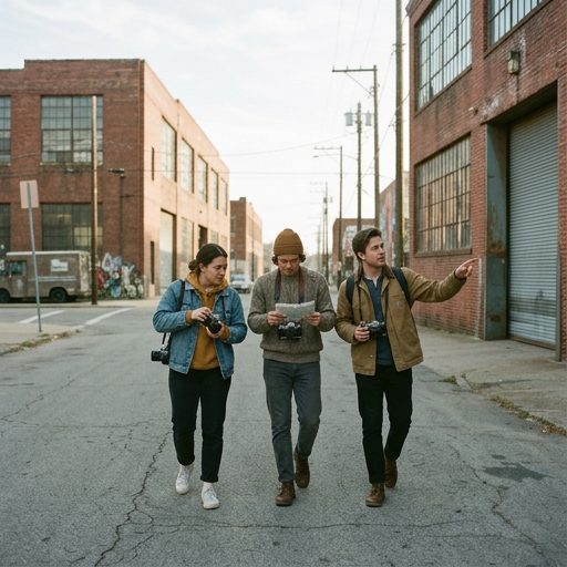 Film photography walk through the warehouse district....
