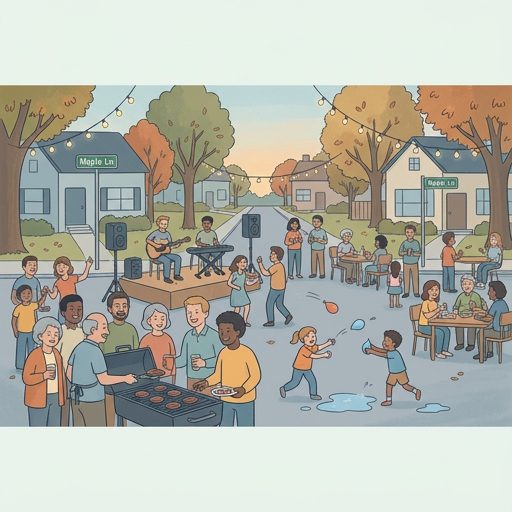 Annual Maple Ln Block Party was a hit! BBQ, live music,...