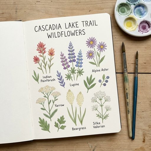Watercolor study of wildflowers I found on the Cascadia...
