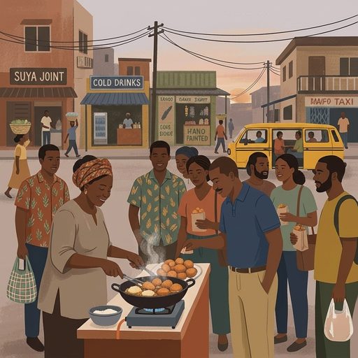 Travel throwback: street food in Lagos. Miss this energy...