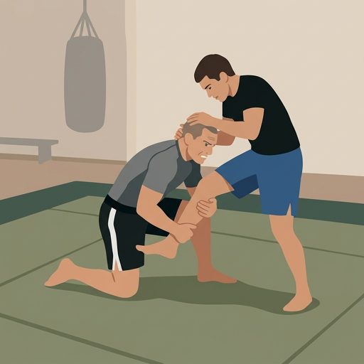 MMA sparring session with @coach_ray. Learning new...